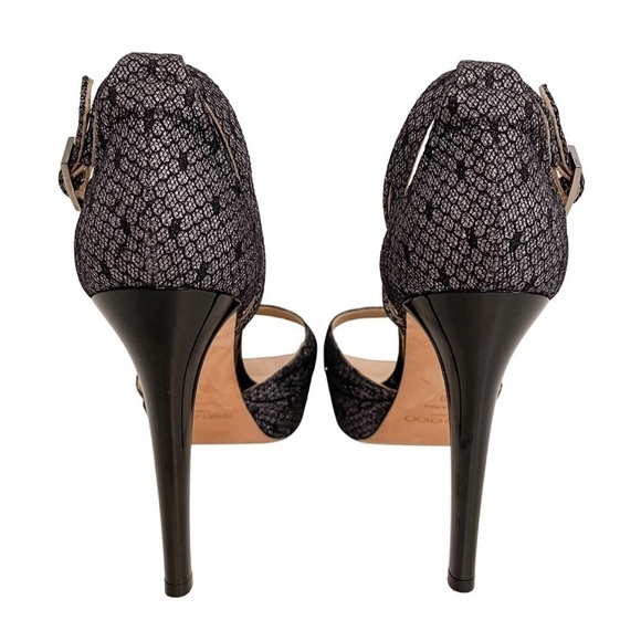 Jimmy Choo Kayden Glitter Lace Platform Heeled Sandals 40 - Picture 4 of 9